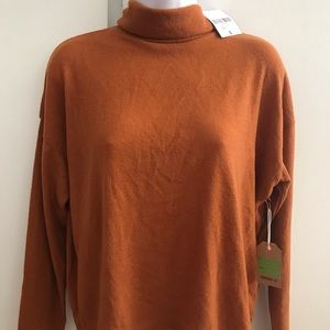 NWT F21 Mock Neck orange long sleeve